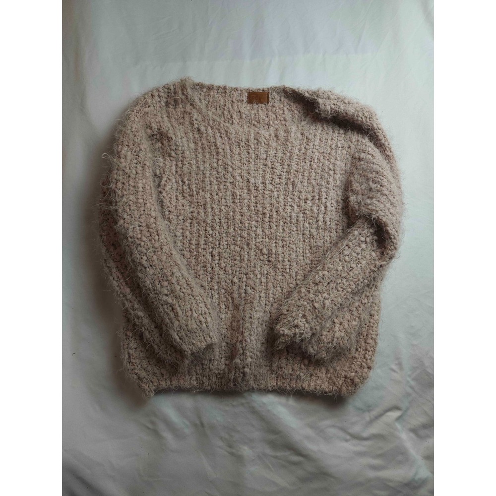 Pol Pullover Sweater Womens Large Pink Knit Eyelash Fuzzy Soft Shaggy Cozy Warm